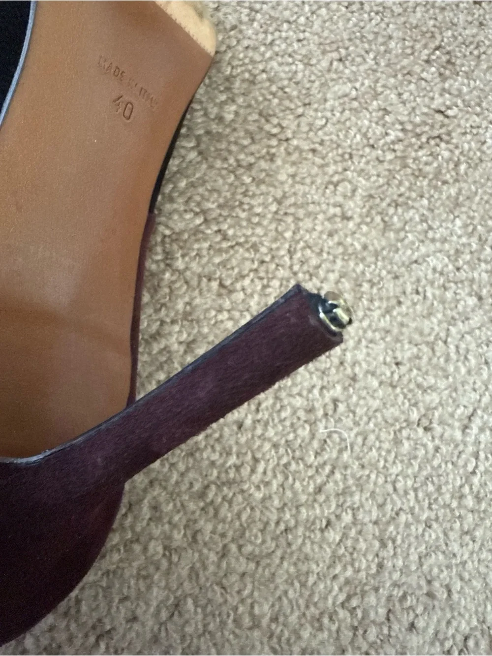Vintage Dior Burgundy and Black Suede T-Strap Mary Jane Pumps Pointed Toe